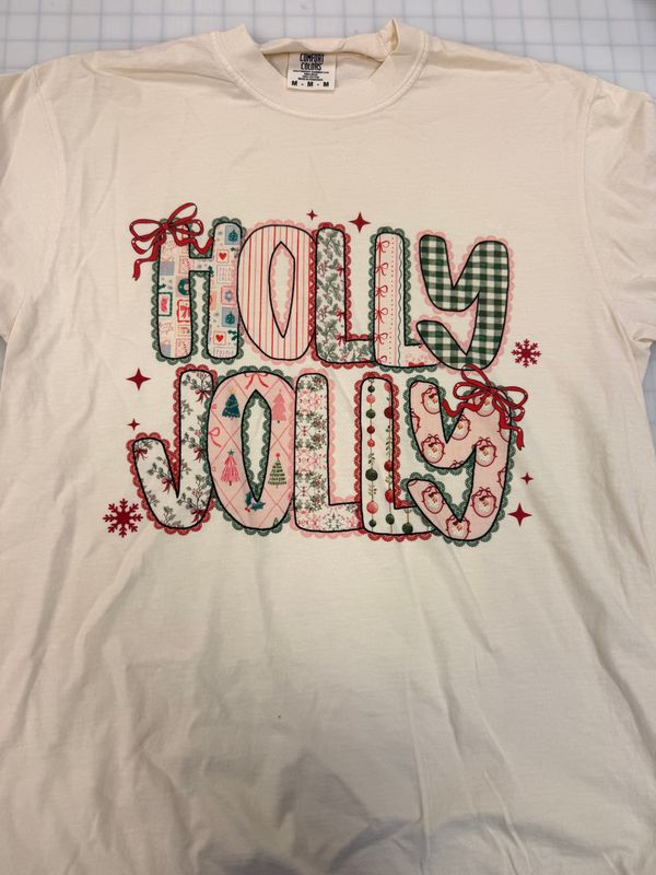 (M) Holly Jolly - Short Sleeve Comfort Colors Ivory