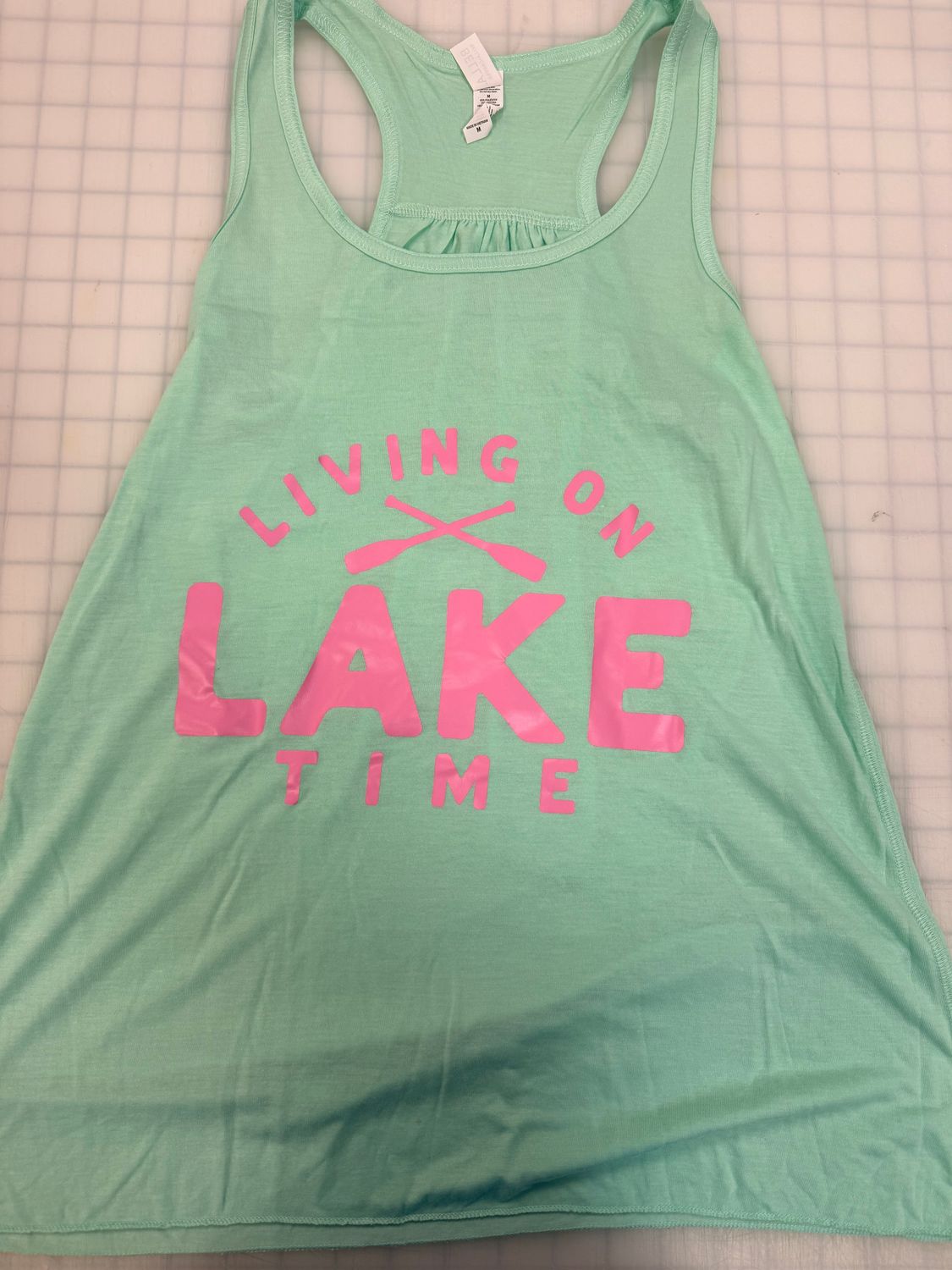 (M) Lake Time - Womens Tank Top Teal