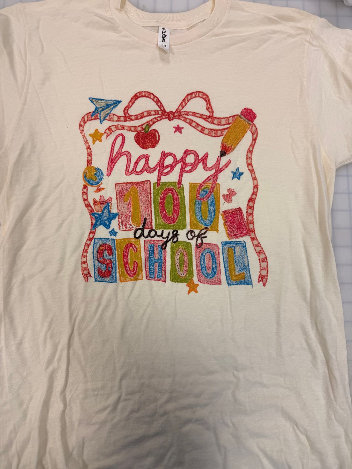 (M) Happy 100 Days- Short Sleeve Natural