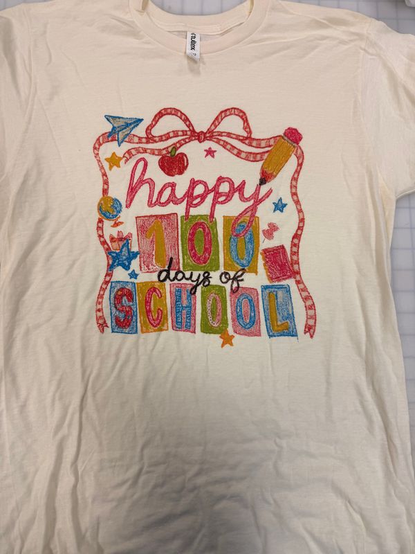 (M) Happy 100 Days- Short Sleeve Natural