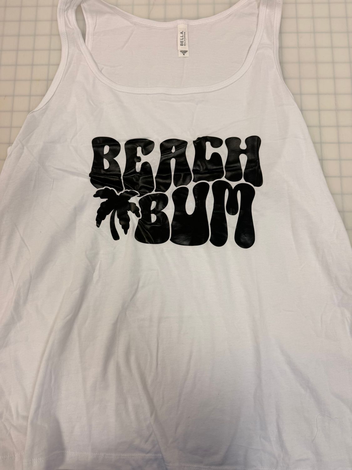 (XL) Beach Bum - Womens Tank Top White