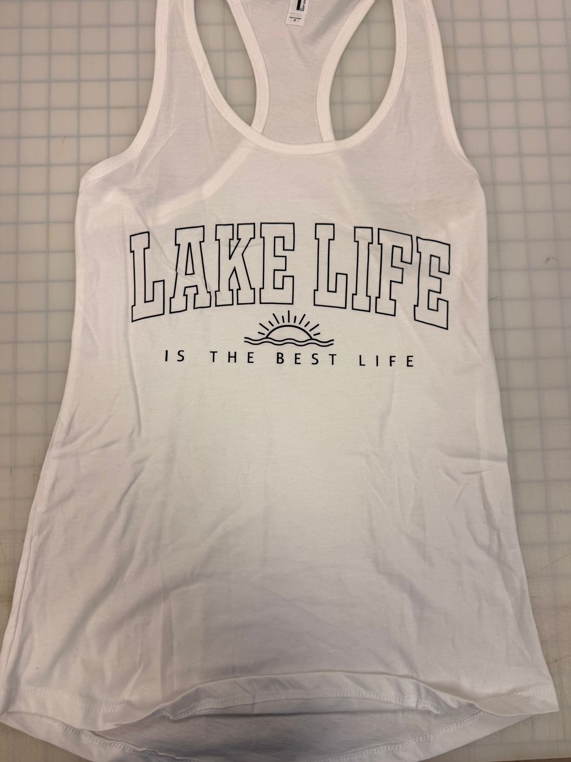 (S) Lake Life - Womens Cut Tank Top White