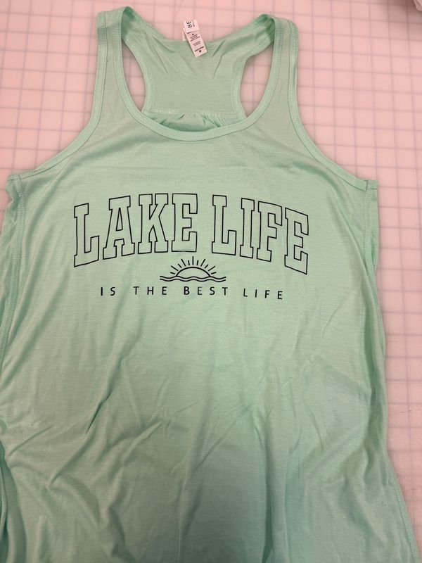 (M) Lake Life - Womens Tank Top Teal