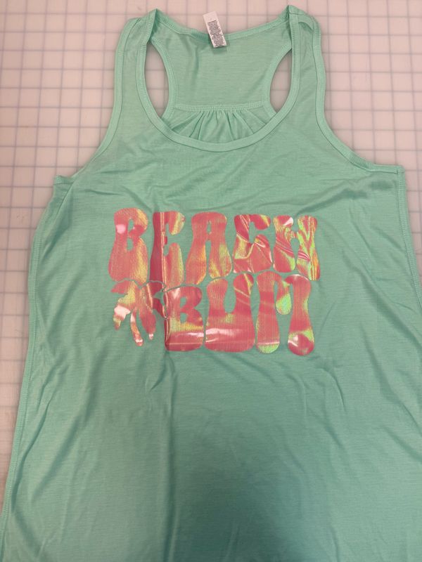 (L) Beach Bum - Womens Tank Top Teal