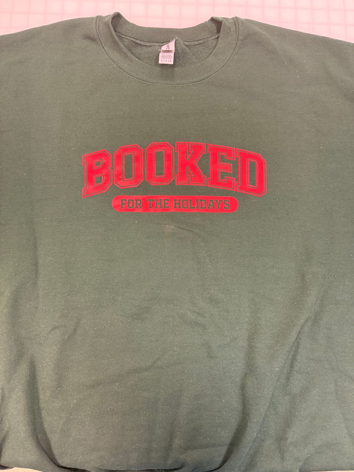 (L) Booked For The Holidays - Crewneck Forrest Green