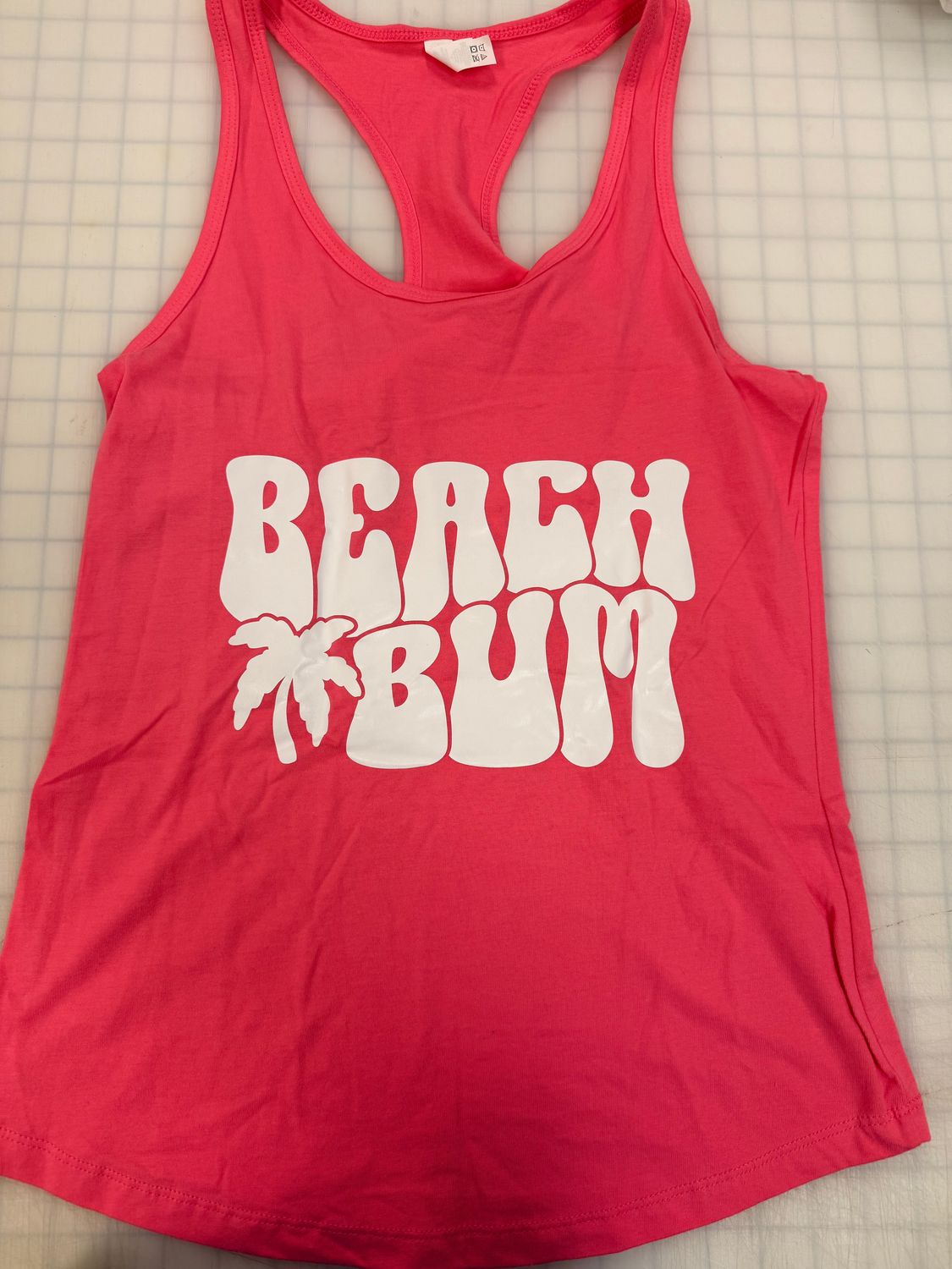 (M) Beach Bum - Womens Tank Top Pink