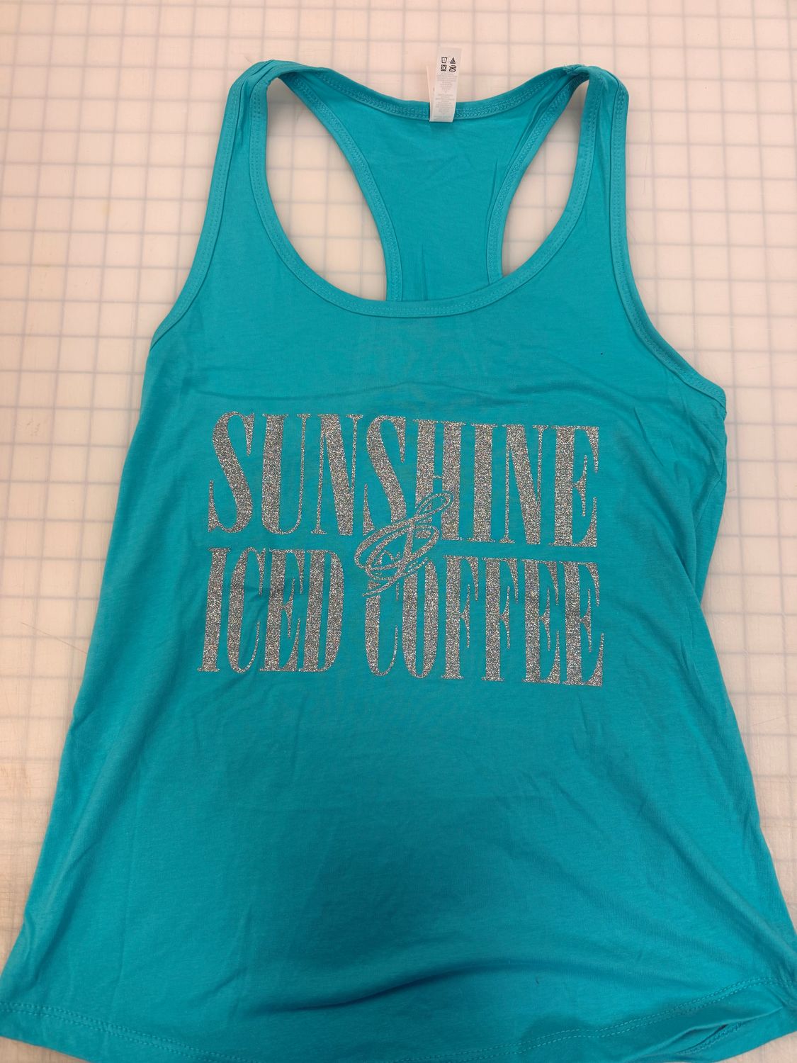 (L) Sunshine & Iced Coffee - Womens Tank Top Blue