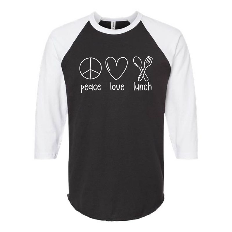 Customizable Peace Love Lunch Raglan Customizable Peace Love Lunch Raglan