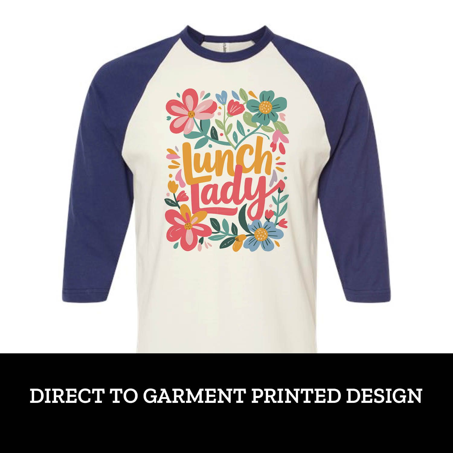 Floral Lunch Lady Raglan Floral Lunch Lady Raglan