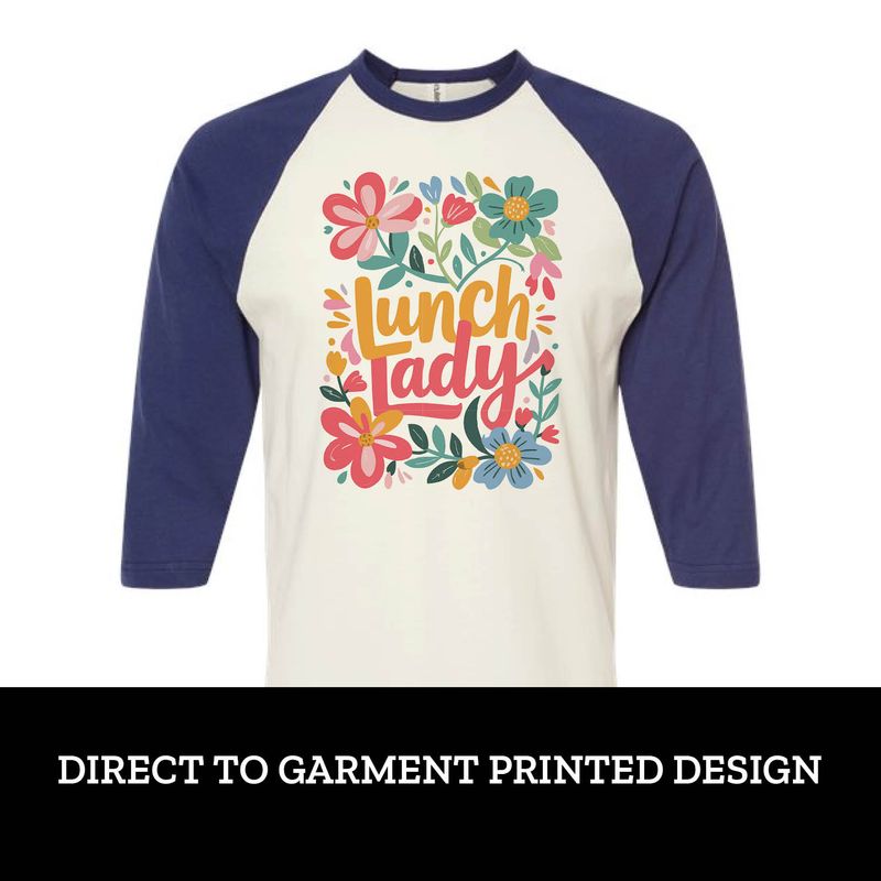Floral Lunch Lady Raglan Floral Lunch Lady Raglan