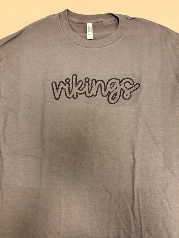 (XL) Vikings - Short Sleeve Charcoal