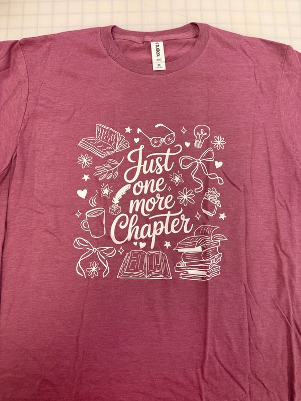 (M) Just One More Chapter - Short Sleeve Heather Cassis