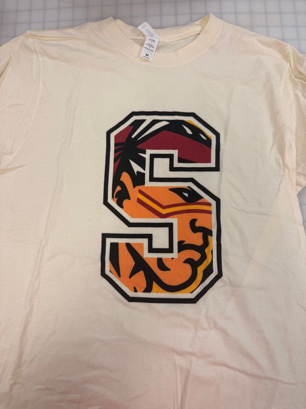 (M) Big Letter SSES  - Short Sleeve Natural