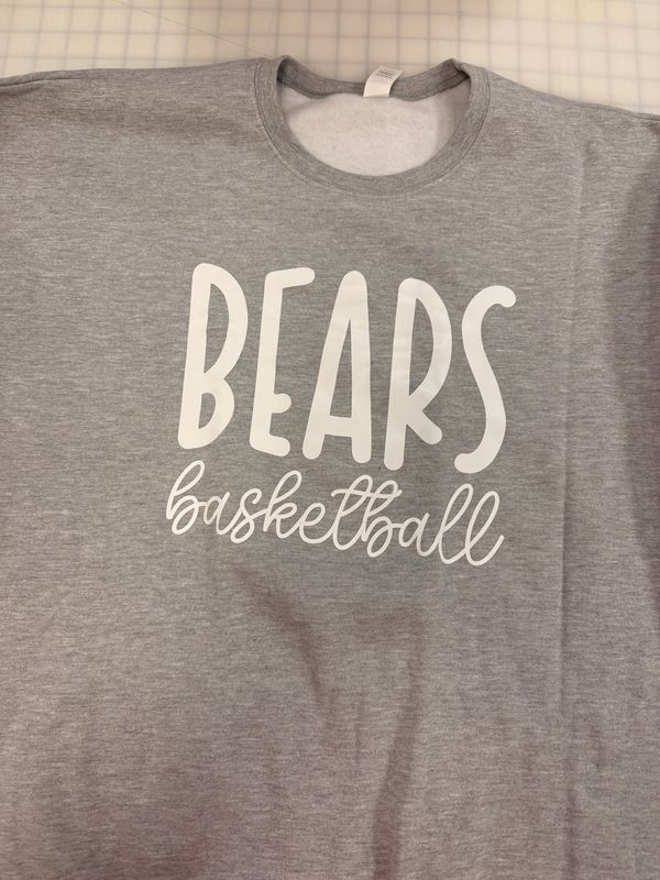 (L) Bears Basketball - Crewneck Heather Grey
