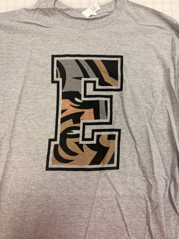 (XL) Big Letter East Hall  - Short Sleeve Heather Grey