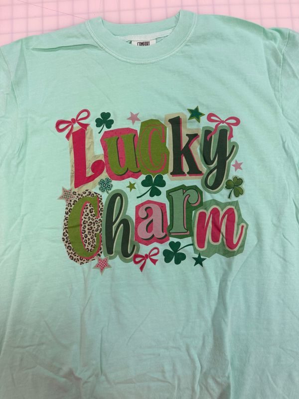 (M) Lucky Charm  - Short Sleeve Comfort Colors Island Reef