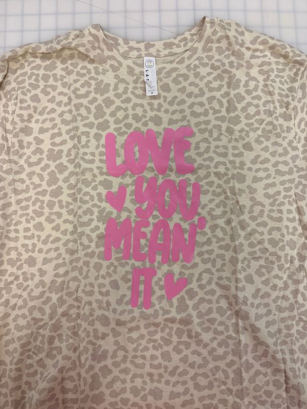 (M) Love You Mean It  - Short Sleeve Natural Leopard