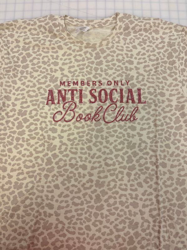 (L) Anti Social Book Club - Short Sleeve Natural Leopard