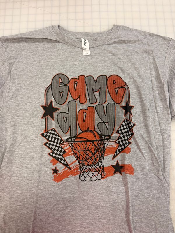 (L) Game Day Basketball - Short Sleeve Heather Grey
