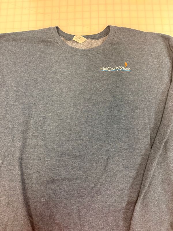 (L) Embroidered Hallco - Crewneck Heather Denim