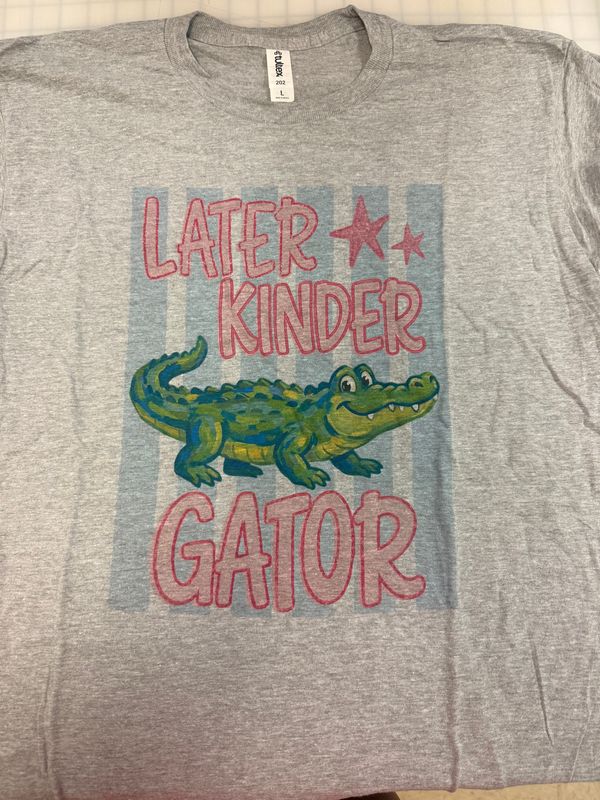 (L) Later Kinder Gator - Short Sleeve Heather Grey