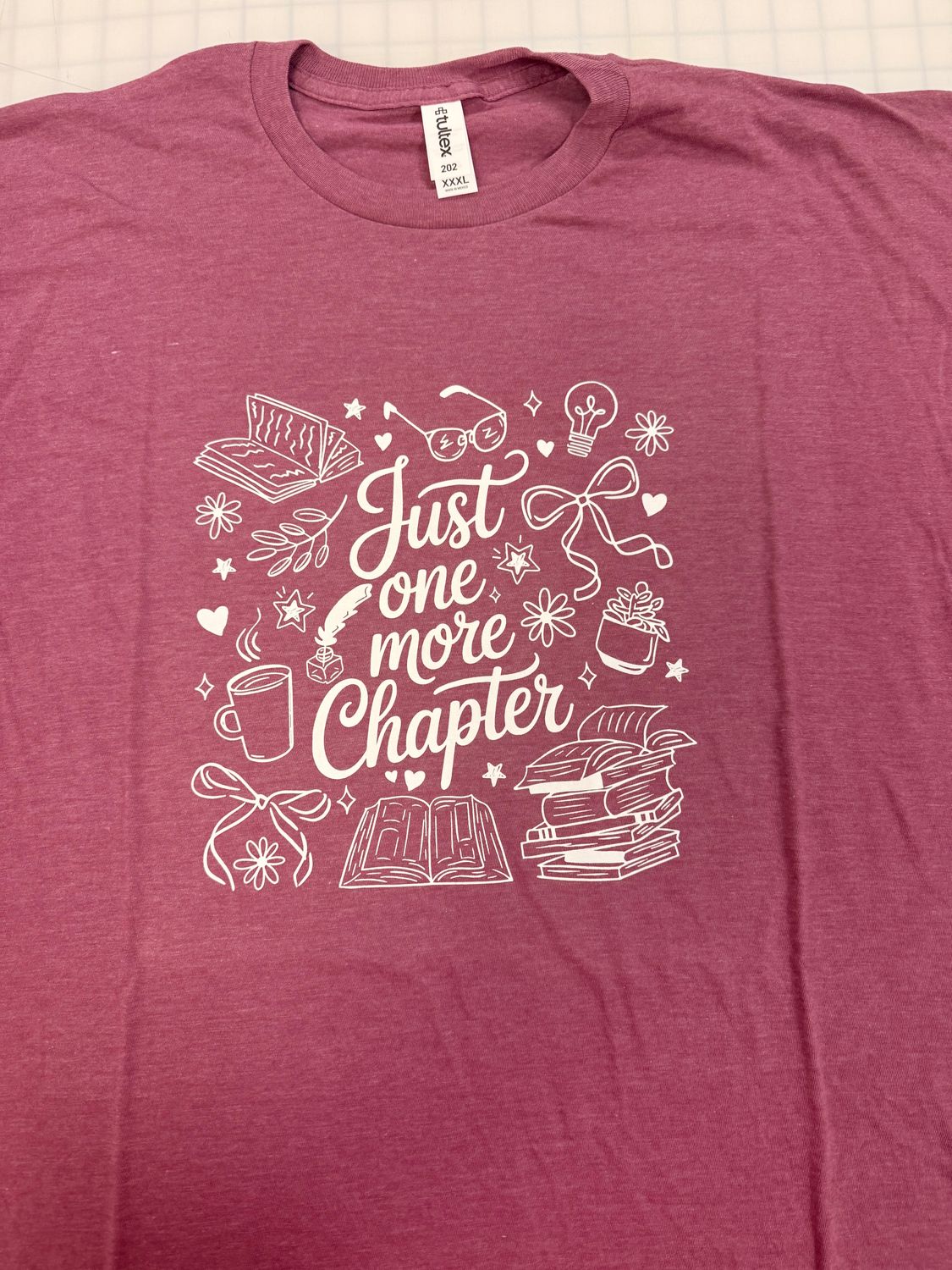 (3X) Just One More Chapter - Short Sleeve Heather Cassis