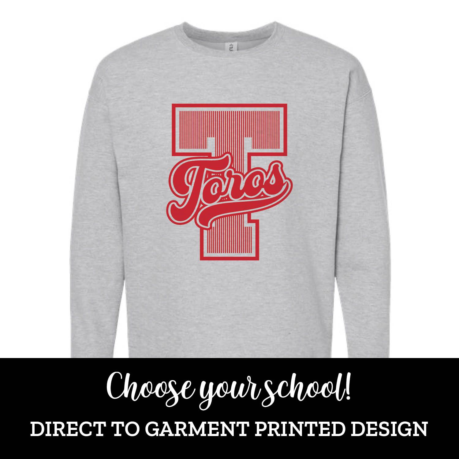 Striped Varsity Letter Fleece Crew