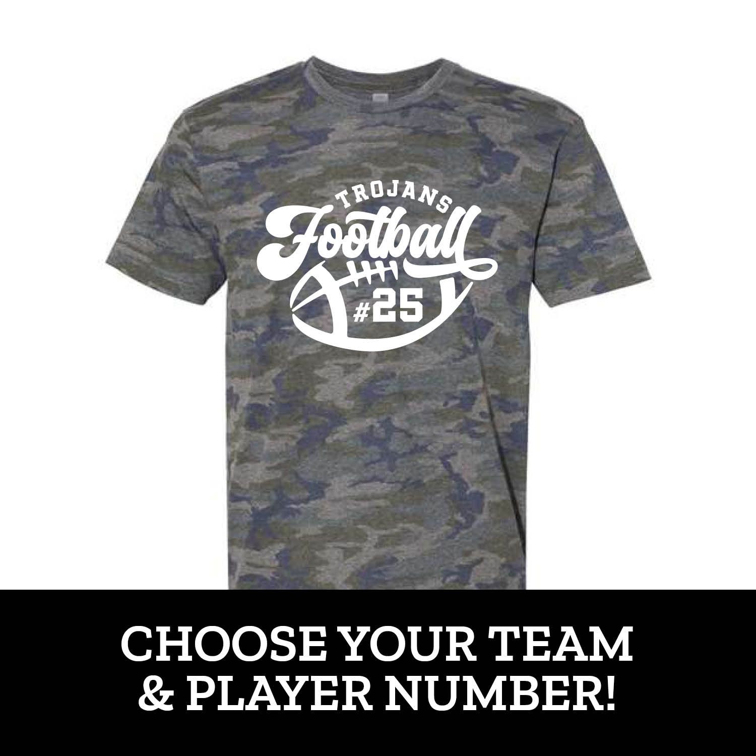 Customizable Retro Team Football Number Short Sleeve Customizable Retro Team Football Number Short Sleeve