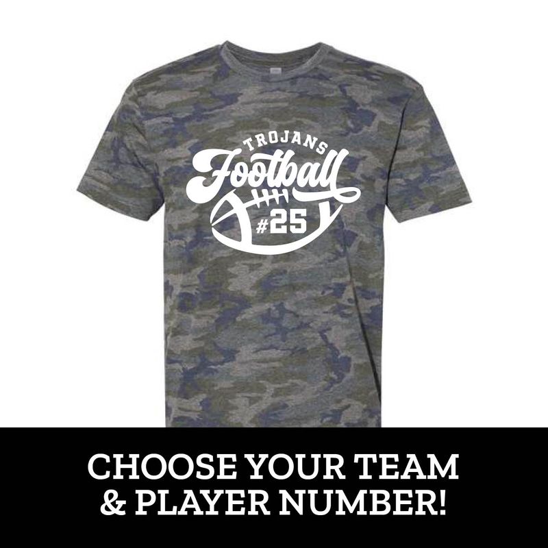 Customizable Retro Team Football Number Short Sleeve