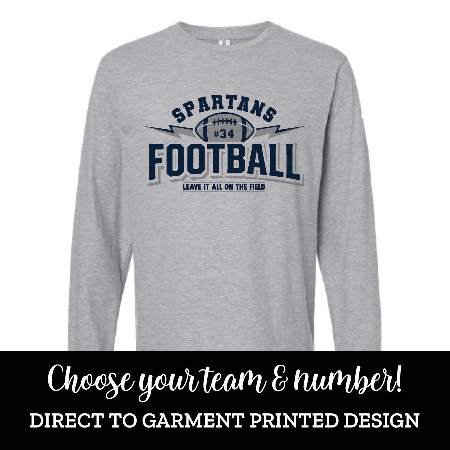 Lightning Team Football Number Long Sleeve