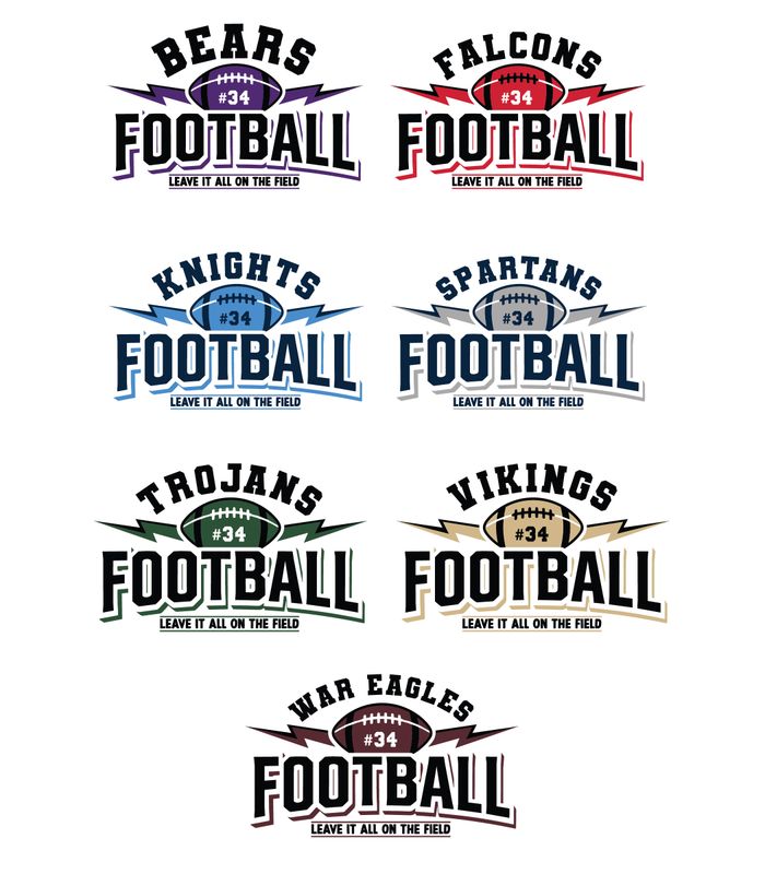 Lightning Team Football Number Fleece Crew