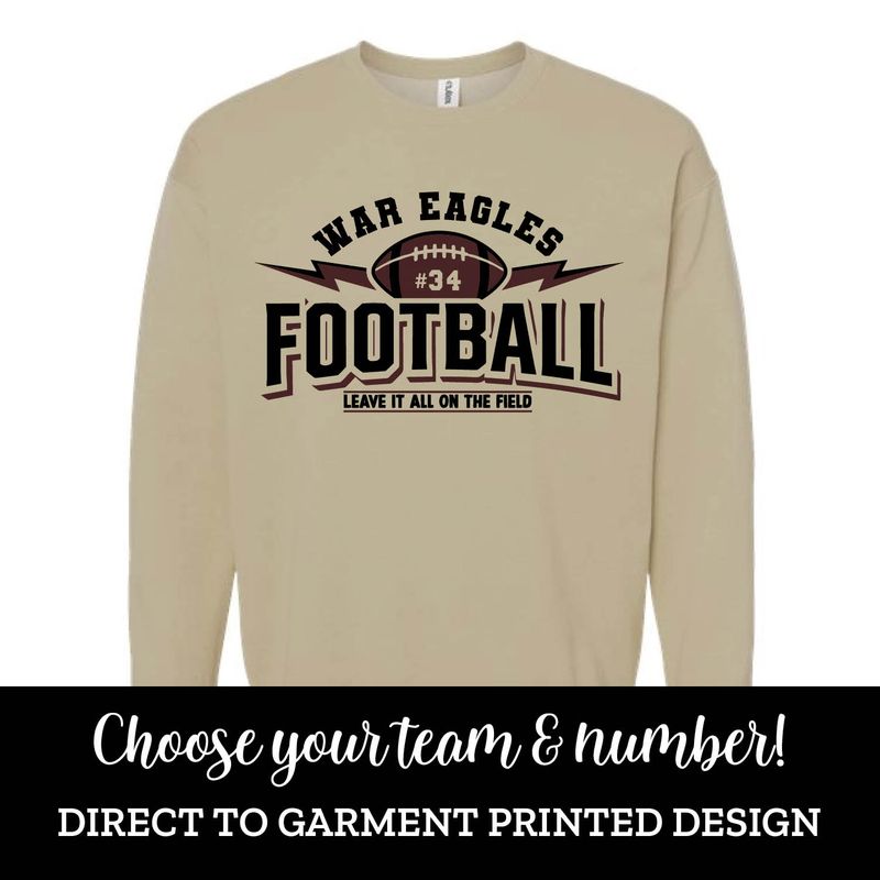 Lightning Team Football Number Fleece Crew