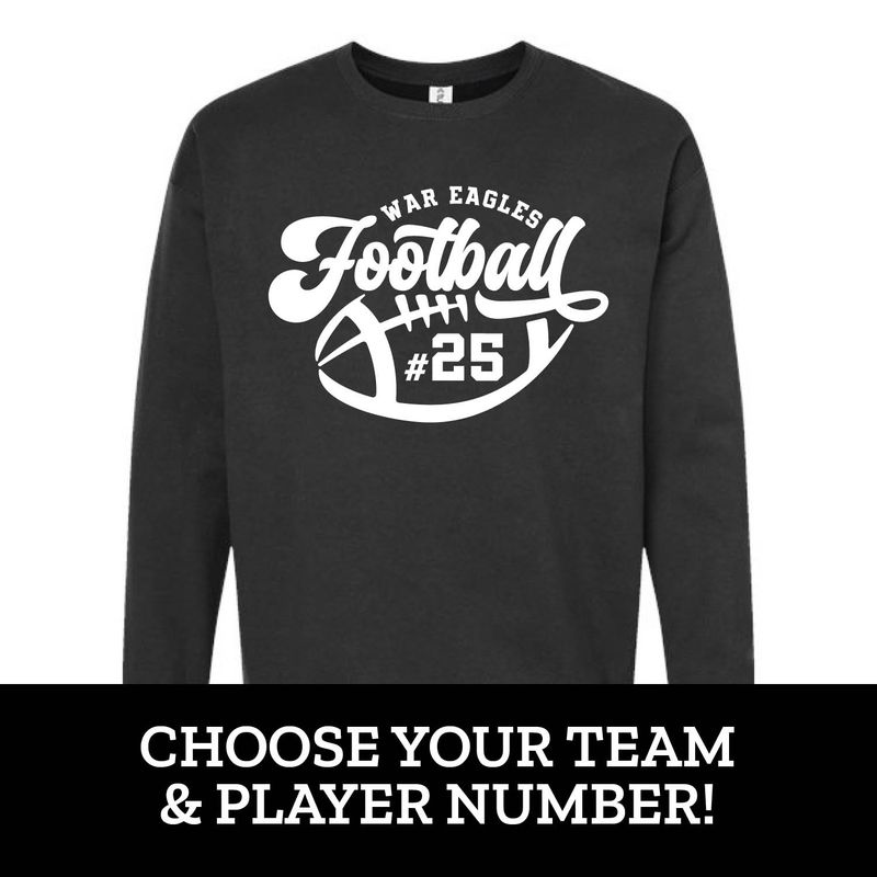 Customizable Retro Team Football Number Fleece Crew
