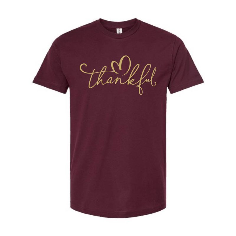 Customizable Thankful Script Short Sleeve