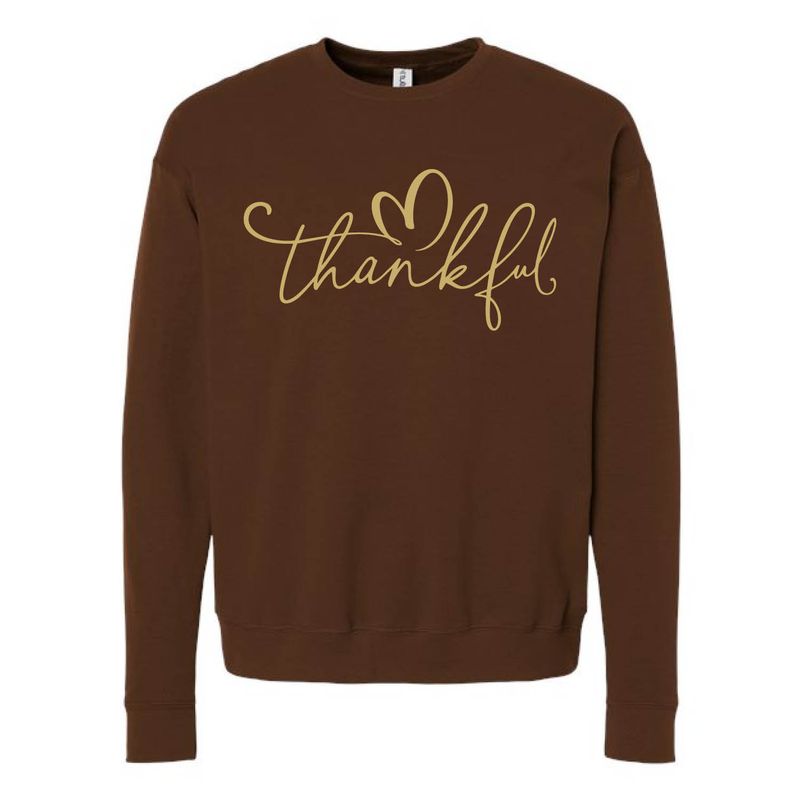 Customizable Thankful Script Fleece Crew