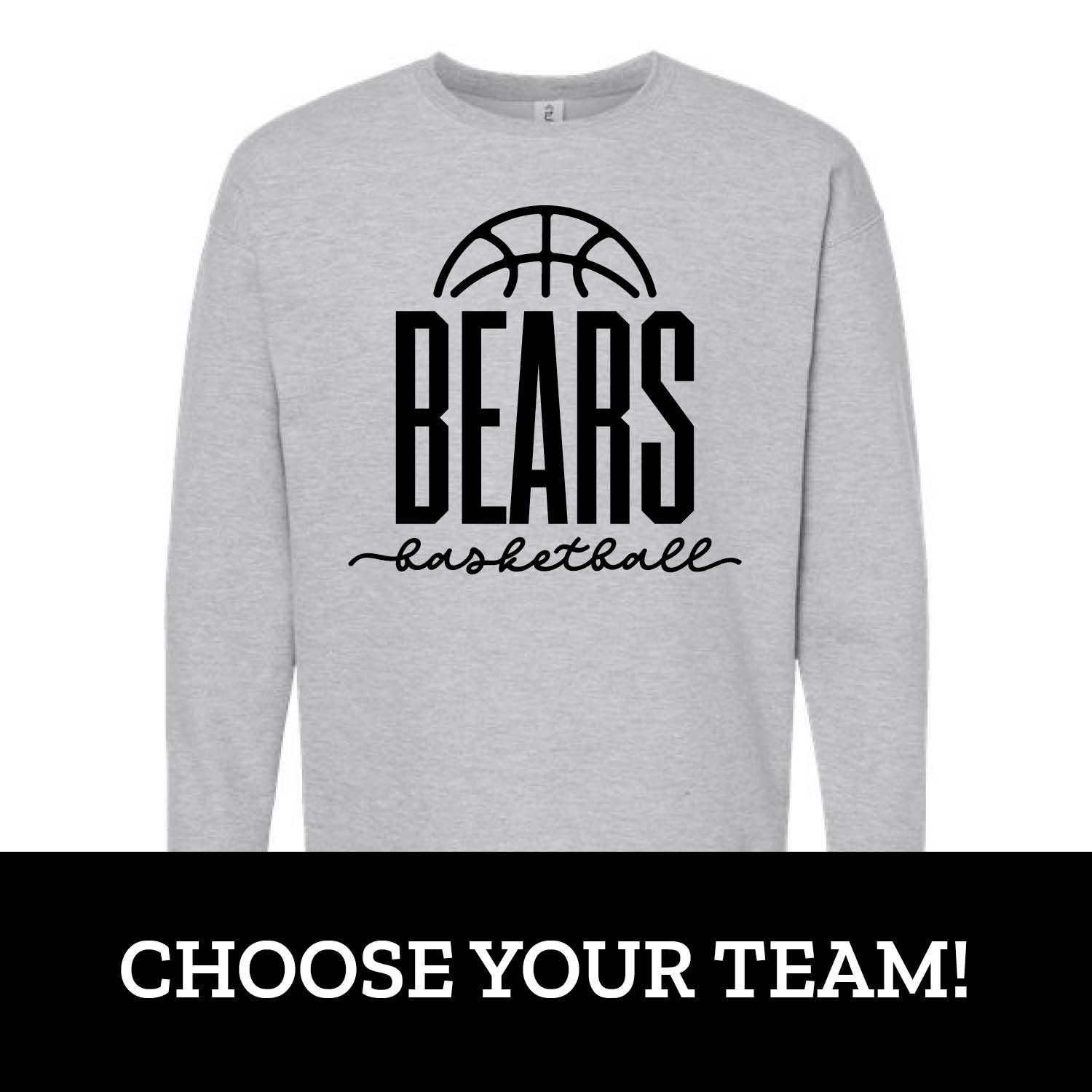Customizable Team Basketball Script Fleece Crew Customizable Team Basketball Script Fleece Crew