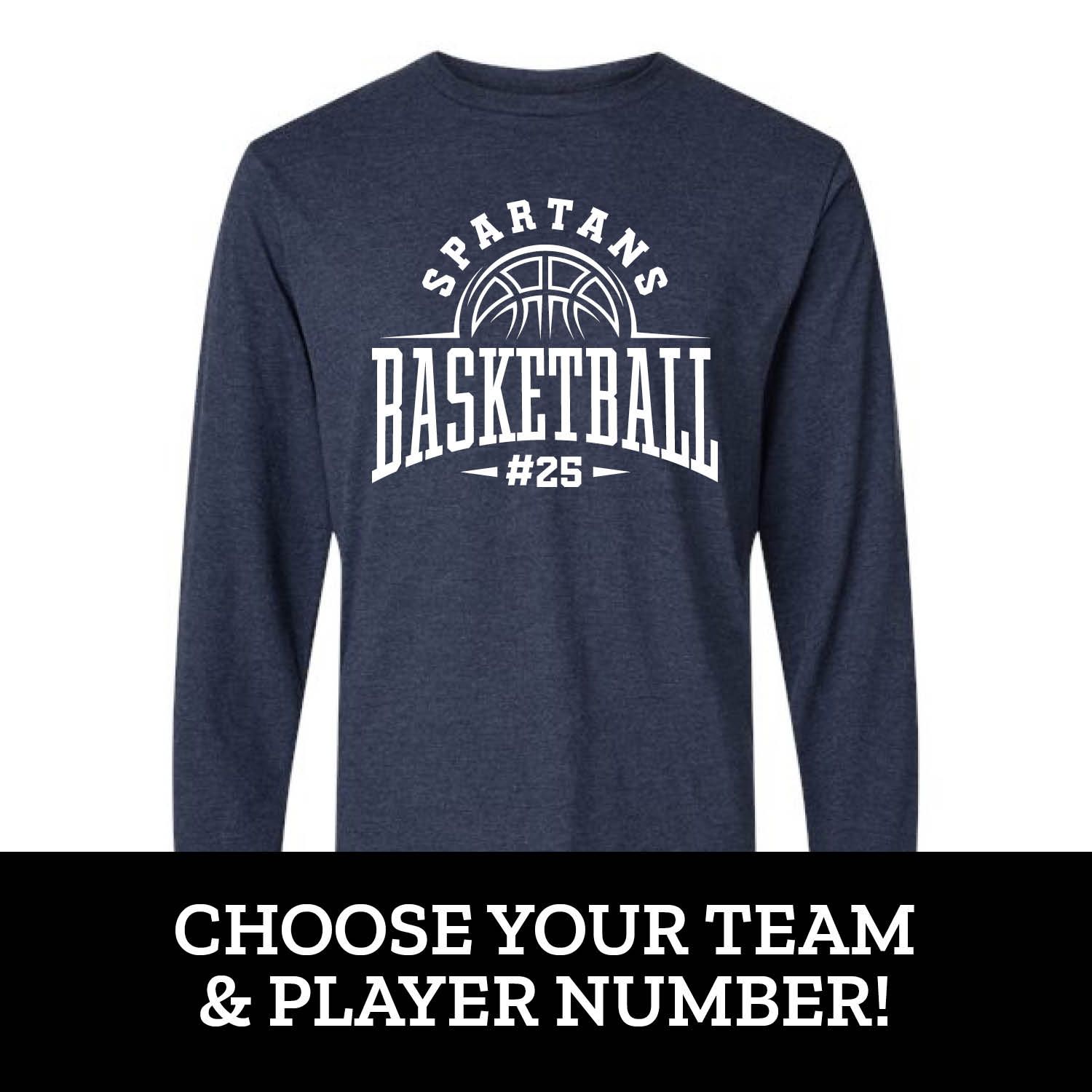 Customizable Team Basketball Number Long Sleeve