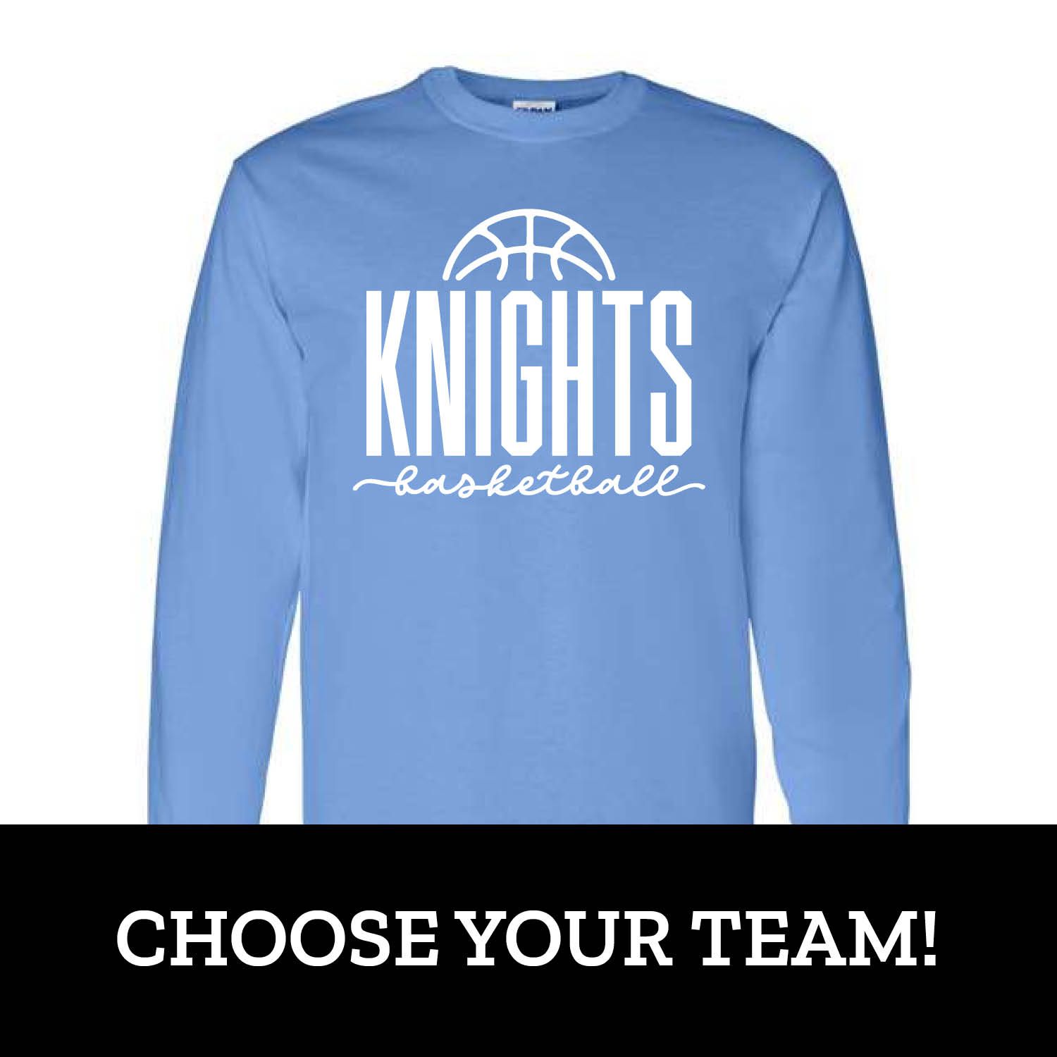 Customizable Team Basketball Script Long Sleeve Customizable Team Basketball Script Long Sleeve