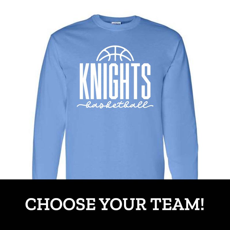 Customizable Team Basketball Script Long Sleeve