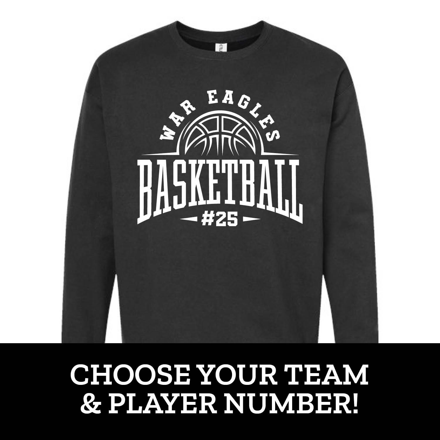 Customizable Team Basketball Number Fleece Crew