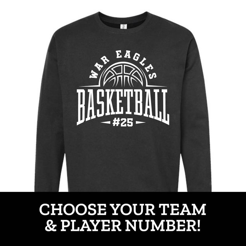 Customizable Team Basketball Number Fleece Crew