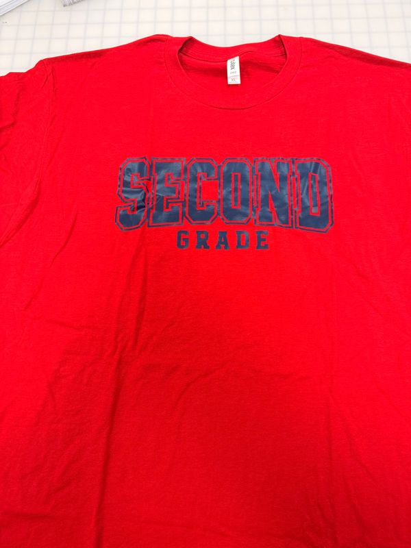 (XL) Second Grade - Short Sleeve Red
