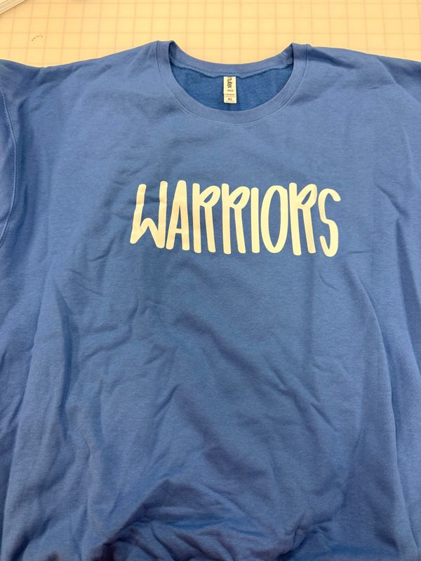 (XL) Warriors - Fleece Crew Columbia Blue