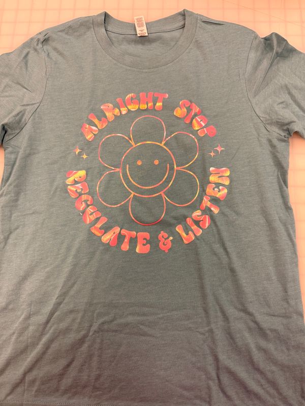 (XL) Regulate & Listen - Short Sleeve Womens Cut Aqua