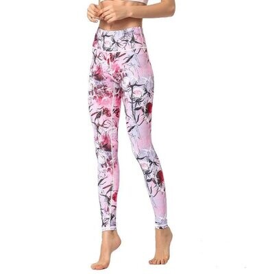 FLORAL DIGITAL PRINT HIGH WAIST YOGA PANTS WOMEN