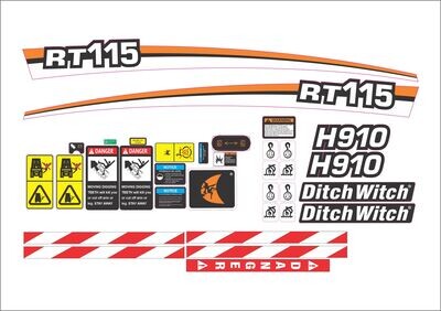 Ditch Witch RT115 Trencher Decal Kit