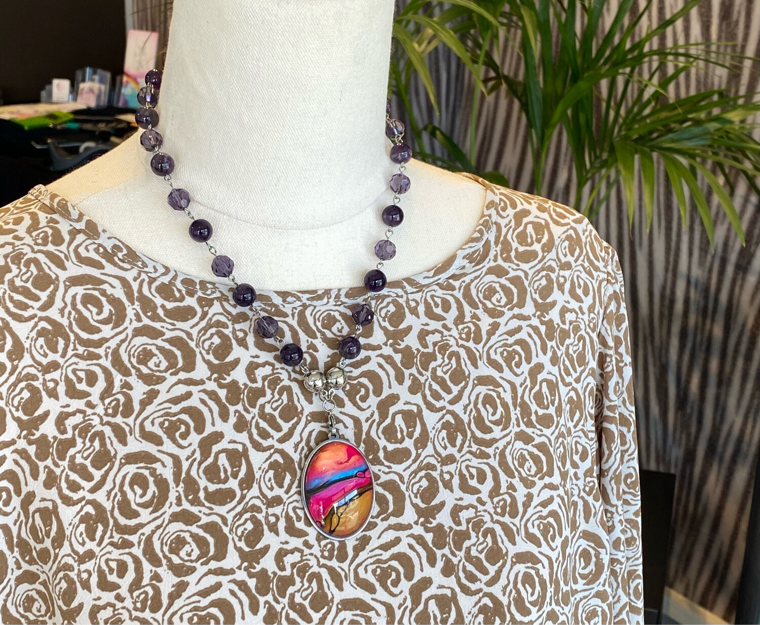 Amethyst Link Necklace