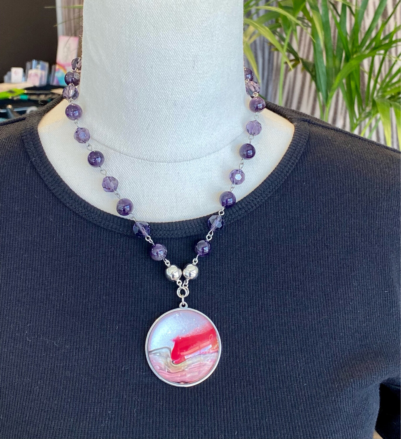 Amethyst Link Necklace