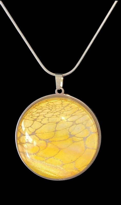 SNAKESKIN in Large Round Pendant