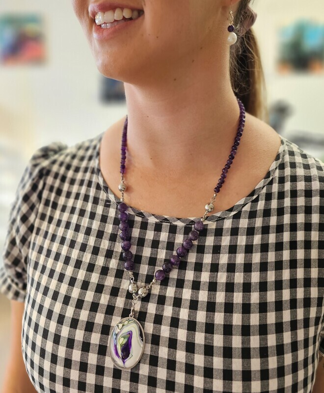 Amethyst Link Necklace